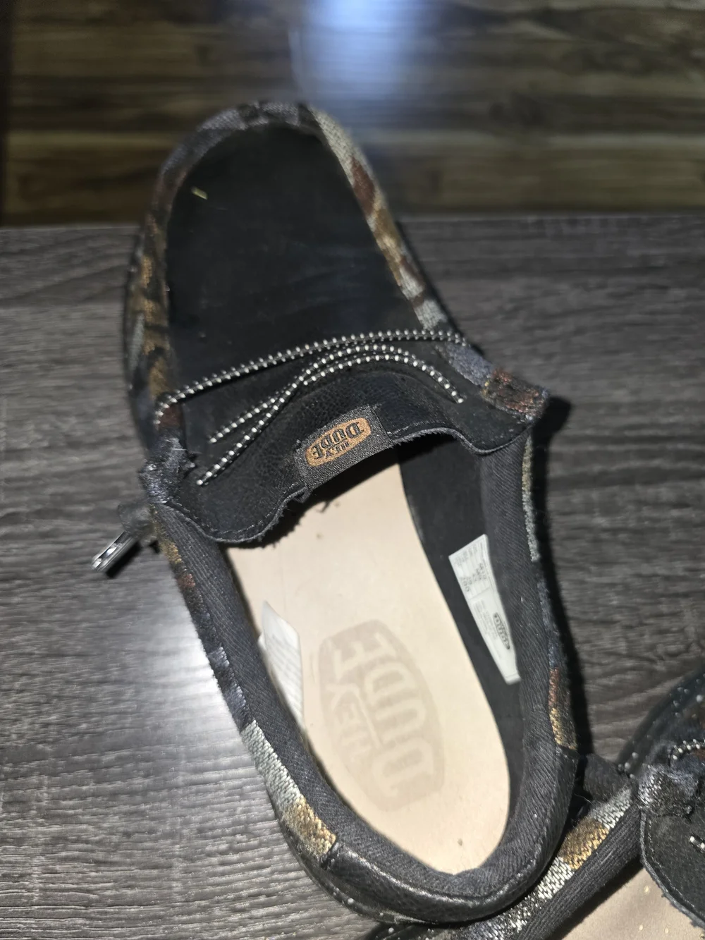 Hey Dude Men  Black Casual Slip-On Shoes Size 10